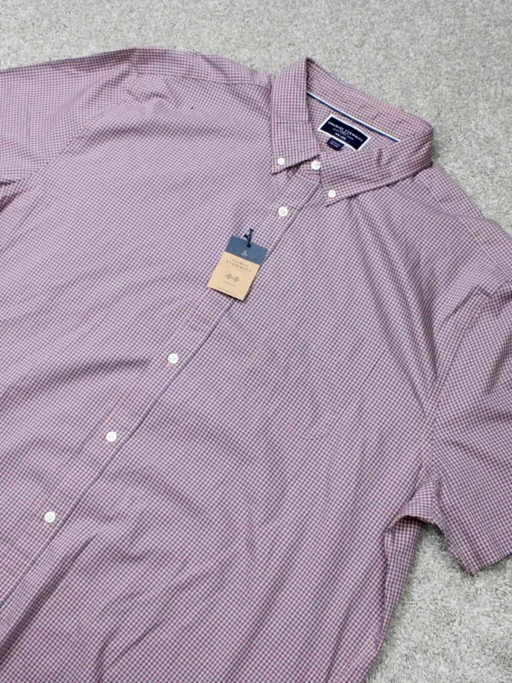 Charles Tyrwhitt Stretch Shirt NWT Mens 3XL Pink/Blue Non-Iron Classic Fit S/S